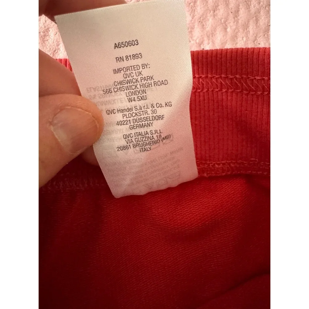 Denim & Co.‎ Active French Terry Wide Leg Crop Pant Deep Papaya Large PETITE
